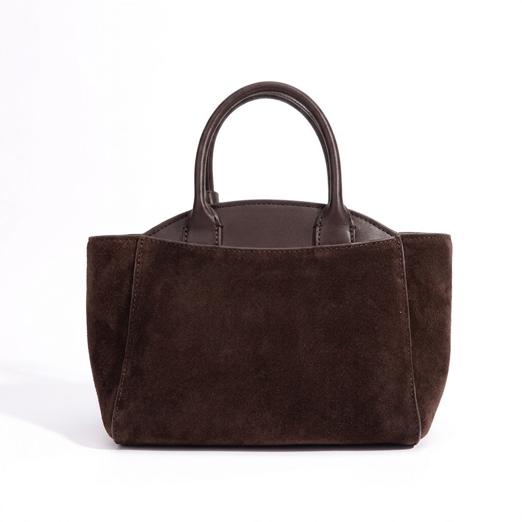 Muted Suede Genuine Leather Clutch Bag