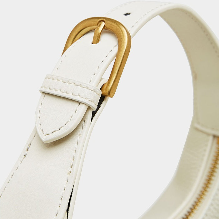 Modern Half-Moon Genuine Leather Bag - Versatile 2-Way Carry Pebbled Hobo