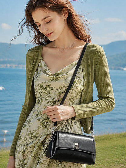 Featherlight Pebbled Genuine Leather Pillow Clutch Bag