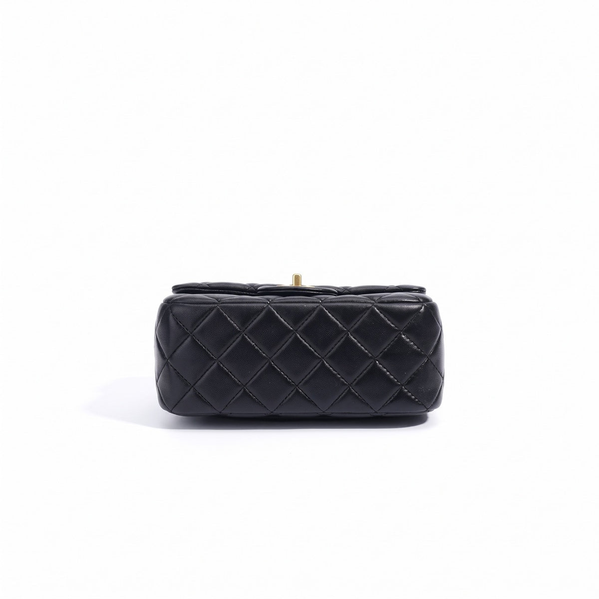 Timeless Petite Sheepskin Leather Quilted Flap Clutch Bag with Golden Ball Chain