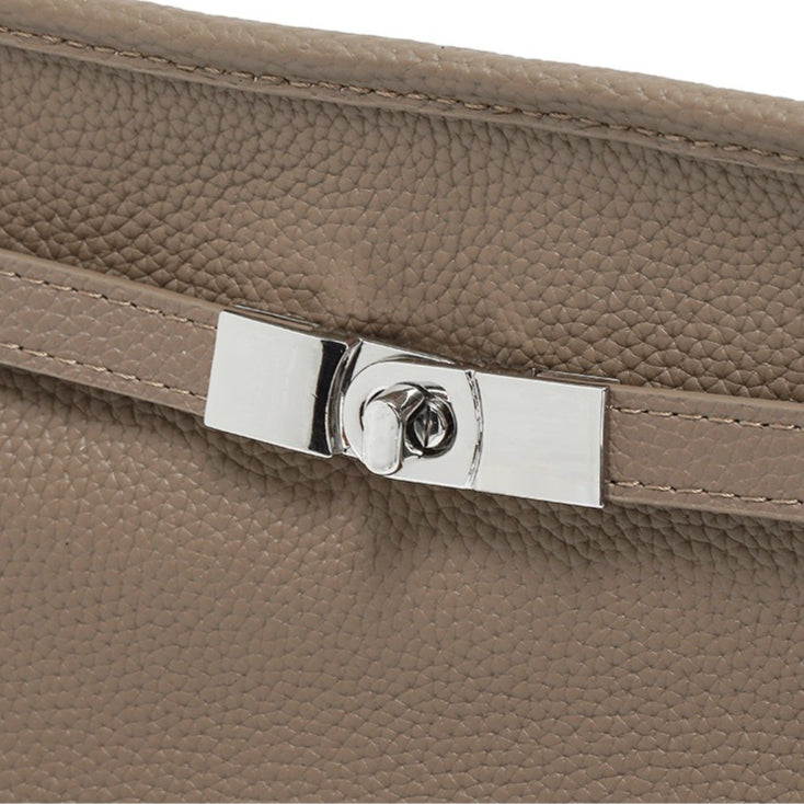 The Parisian Slouchy Genuine Leather Bag - Belted Pebble Leather Hobo