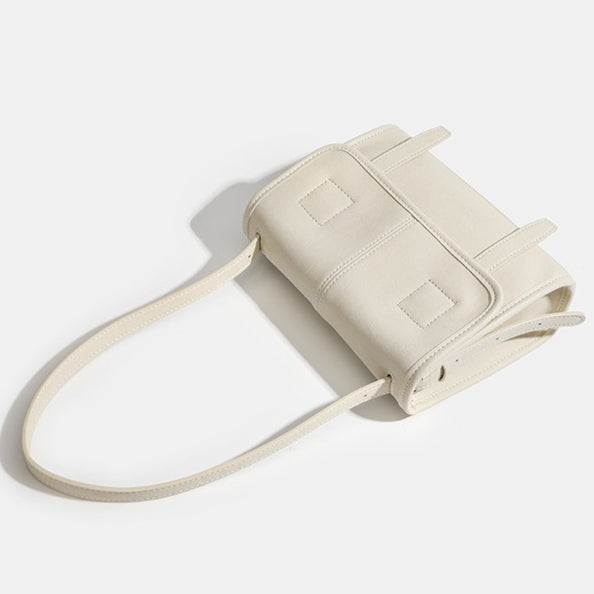 Minimalist Texture Flap Genuine Leather Shoulder Messenger Bag