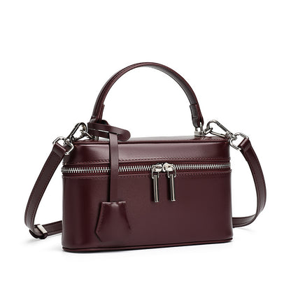 Bolso clutch cuadrado minimalista de cuero genuino