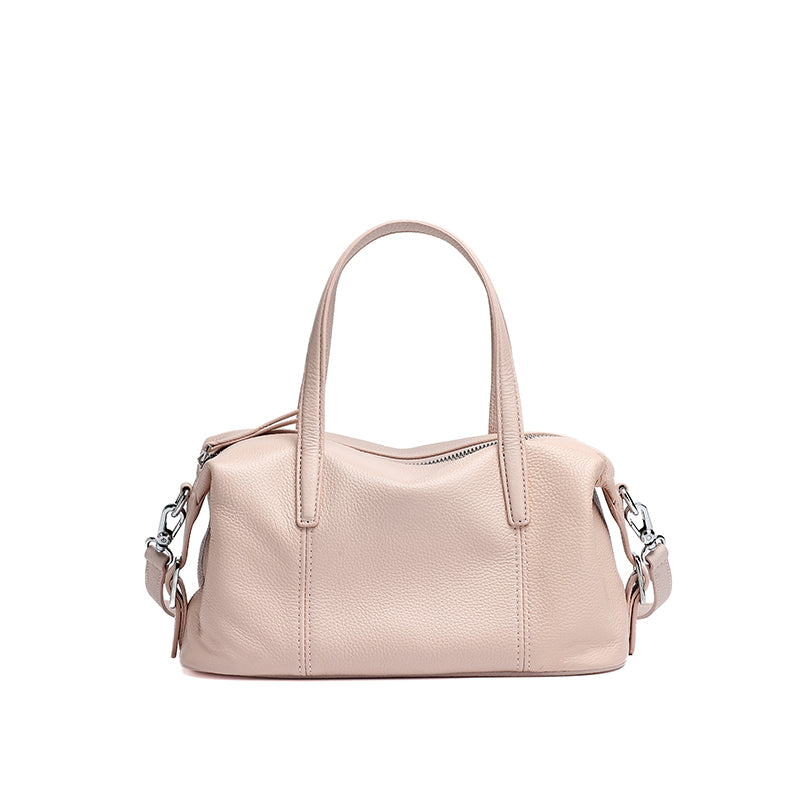 Borsa pochette a cuscino in vera pelle morbida dalla texture martellata