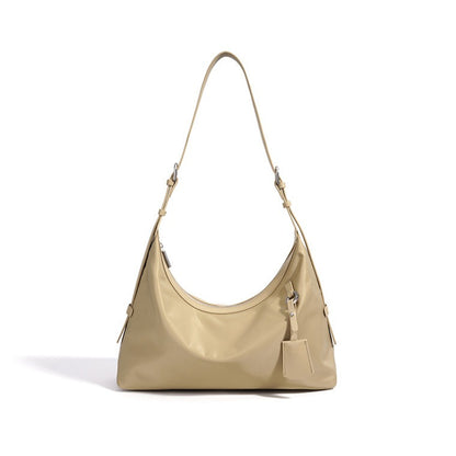 Slouchy Crescent Nylon Hobo Clutch Bag