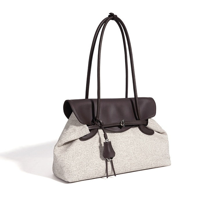 Mellow Canvas Spacious Flap Clutch Bag