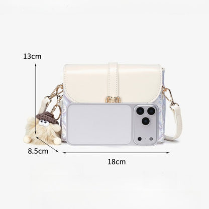 Vintage Oriental Embroidery Vegan Eco-leather Clutch Bag with Playful Charm