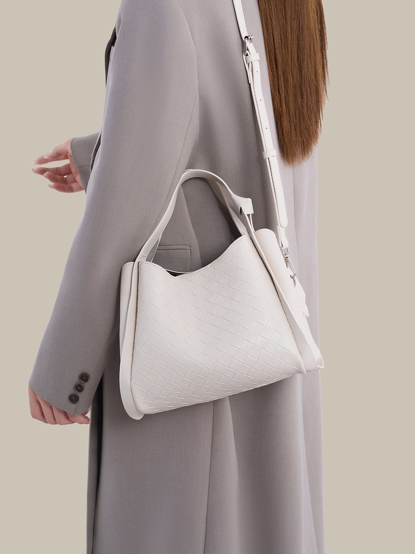 Timeless Braided Vegan Eco-Leather Clutch Tote Bag