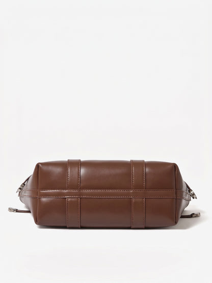 Ampia borsa tote a tracolla in pelle bovina semplice di lusso italiano