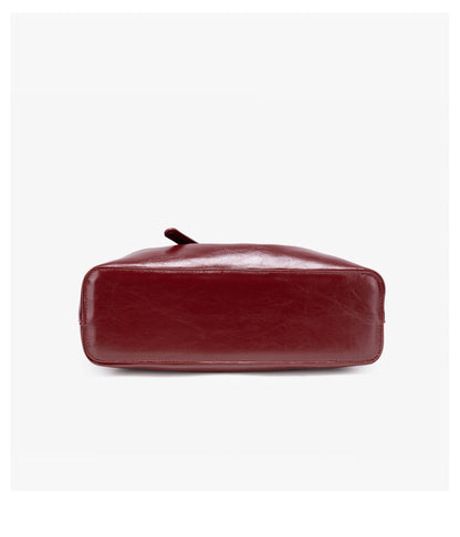 Minimalist Glossy Vegan Eco-Leather Tote Clutch Bag
