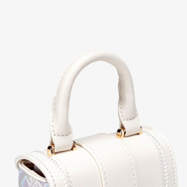 Elegant Oriental Embroidery Vegan Eco-Leather Mini Clutch Bag with Charm