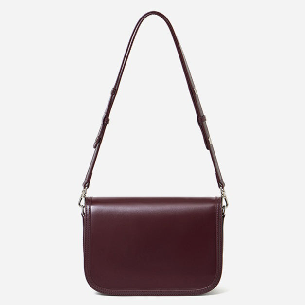 Vintage Sleek Plain Cowhide Genuine Leather Shoulder Messenger Bag