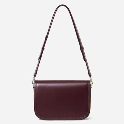 Vintage Sleek Plain Cowhide Genuine Leather Shoulder Messenger Bag