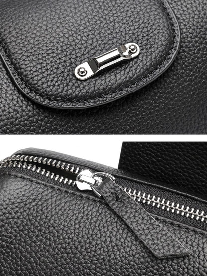 Modern Genuine Leather Cylindrical Barrel Clutch Bag