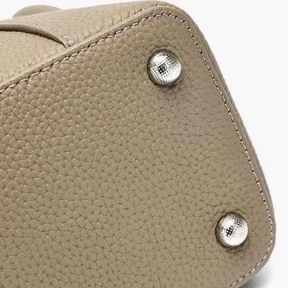 Architectural Pebbled Genuine Leather Boston Clutch Bag