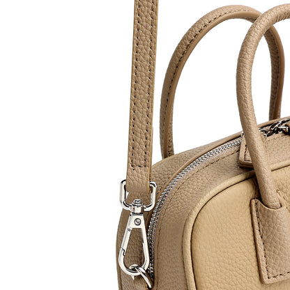 Mini borsa Boston pochette imbottita in vera pelle martellata