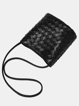 Handgefertigte gewebte Premium-weiche Echtleder-Schafsfell-Umhänge-Bucket Bag