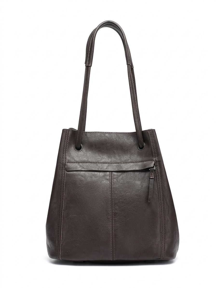 Artisanal Soft Genuine Leather Tote Clutch Bag
