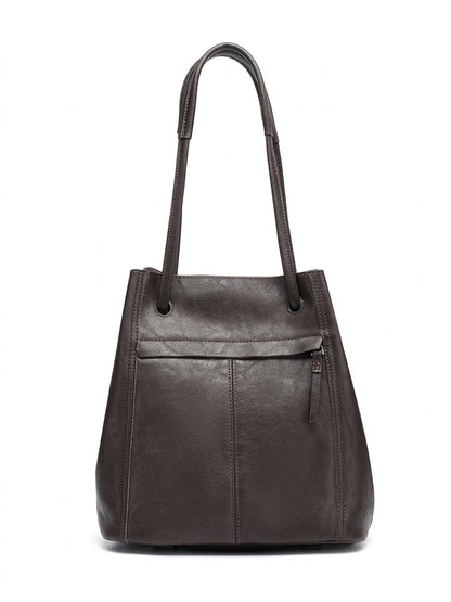 Artisanal Soft Genuine Leather Tote Clutch Bag