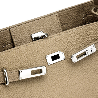 Sleek Genuine Leather Satchel Clutch Bag
