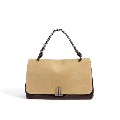 Elegant Genuine Leather Flap Messenger Clutch Bag