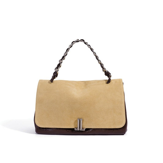 Elegant Genuine Leather Flap Messenger Clutch Bag