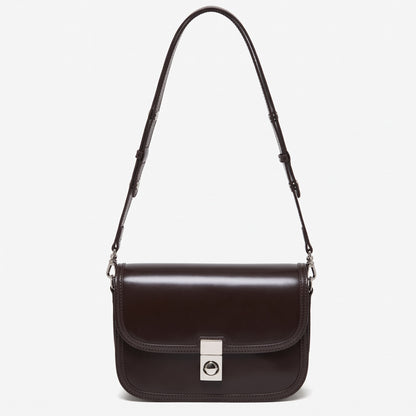 Borsa vintage a spalla e messenger in vera pelle liscia di vacchetta