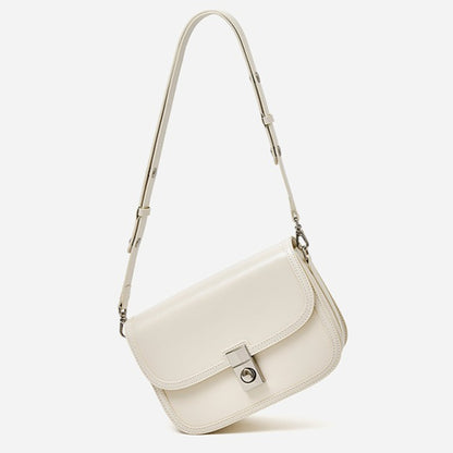 Vintage Sleek Plain Cowhide Genuine Leather Shoulder Messenger Bag
