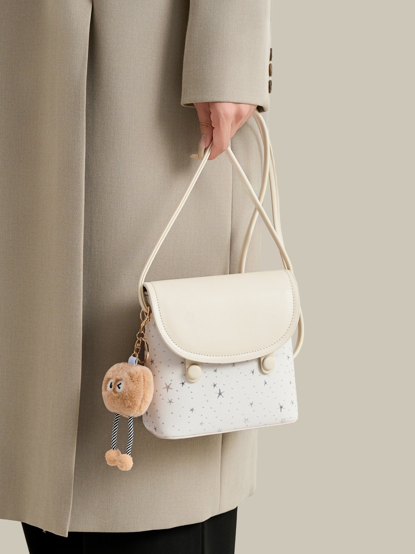 Radiant Celestial Pattern Flap Vegan Eco-Leather Mini Clutch Bag
