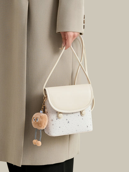 Radiant Celestial Pattern Flap Vegan Eco-Leather Mini Clutch Bag