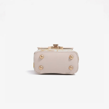 Elegant Oriental Jacquard Mini Flap Phone Clutch Bag with Furry Charm