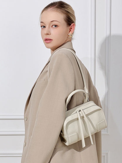 Chic Genuine Leather Boston Clutch Bag