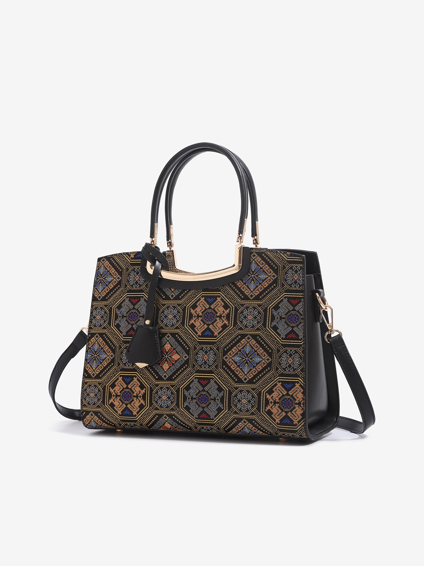 Luxurious Vegan Eco-Leather Jacquard Clutch Bag