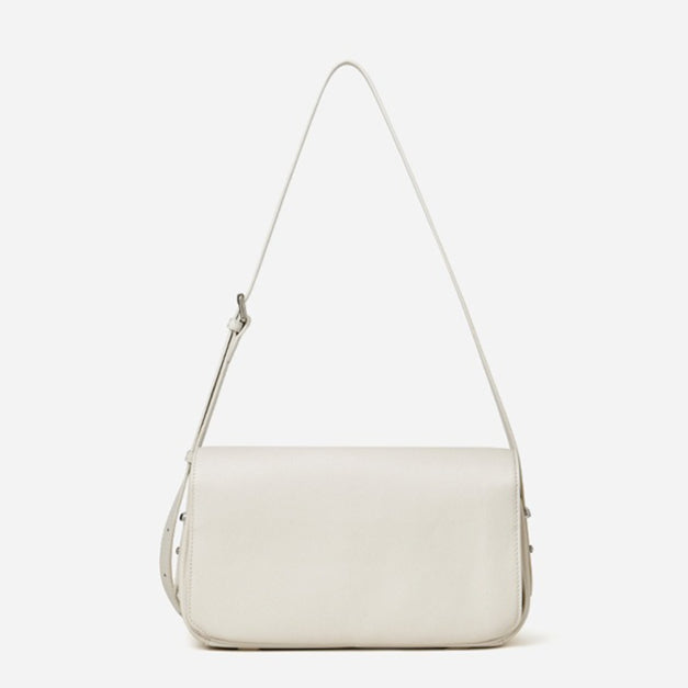 Silky Matte Genuine Leather Envelope Flap Clutch Bag