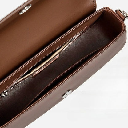 Minimalist Vintage Genuine Leather Baguette Saddle Bag