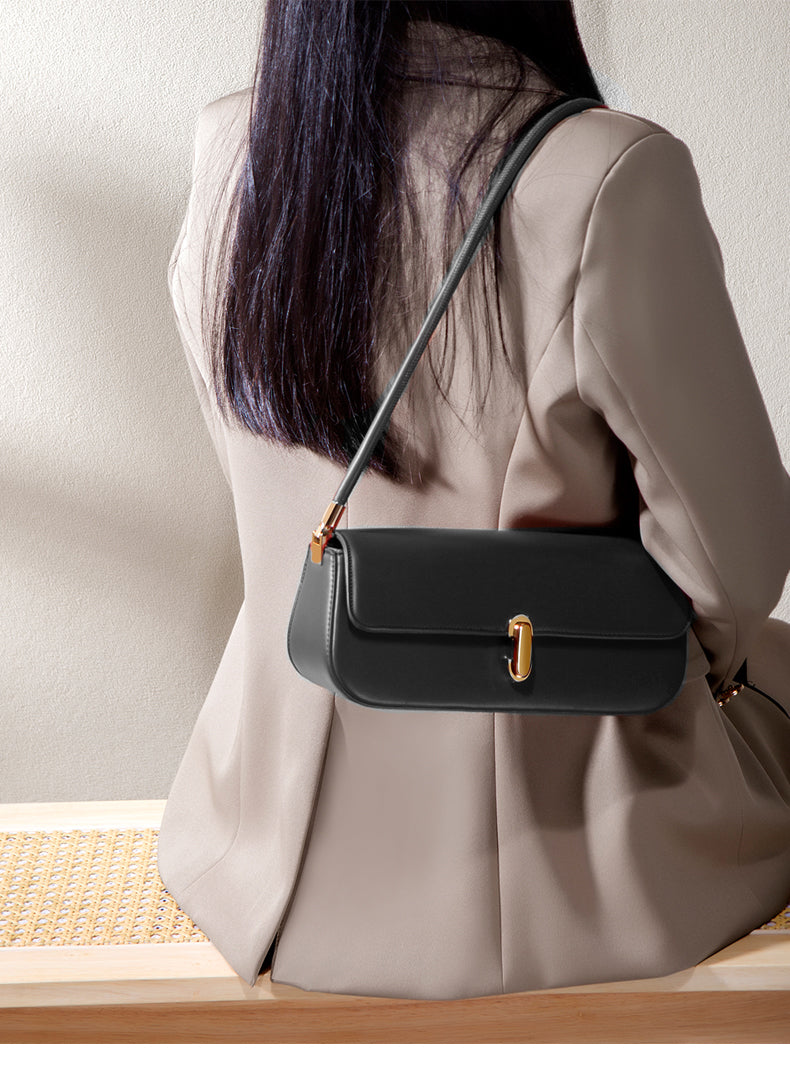 Sophisticated Vegan Eco-Leather Baguette Clutch Bag