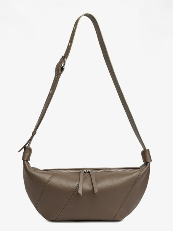 Effortless Genuine Leather Crossbody Dumpling Bag