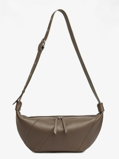 Effortless Genuine Leather Crossbody Dumpling Bag