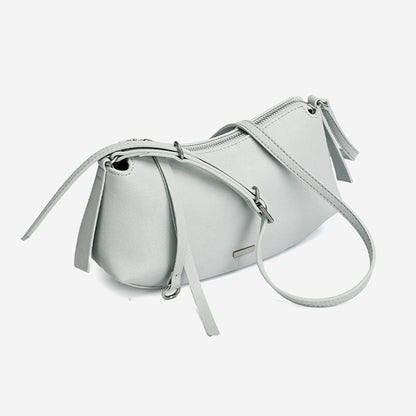 Elegant Genuine Leather Crescent Clutch Bag