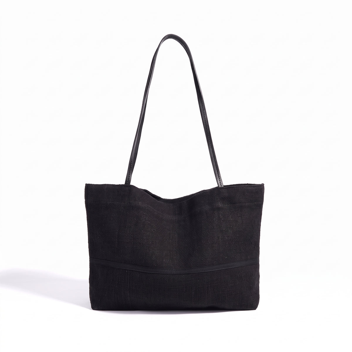 Geantă clutch tote minimalistă din in, cu design lejer