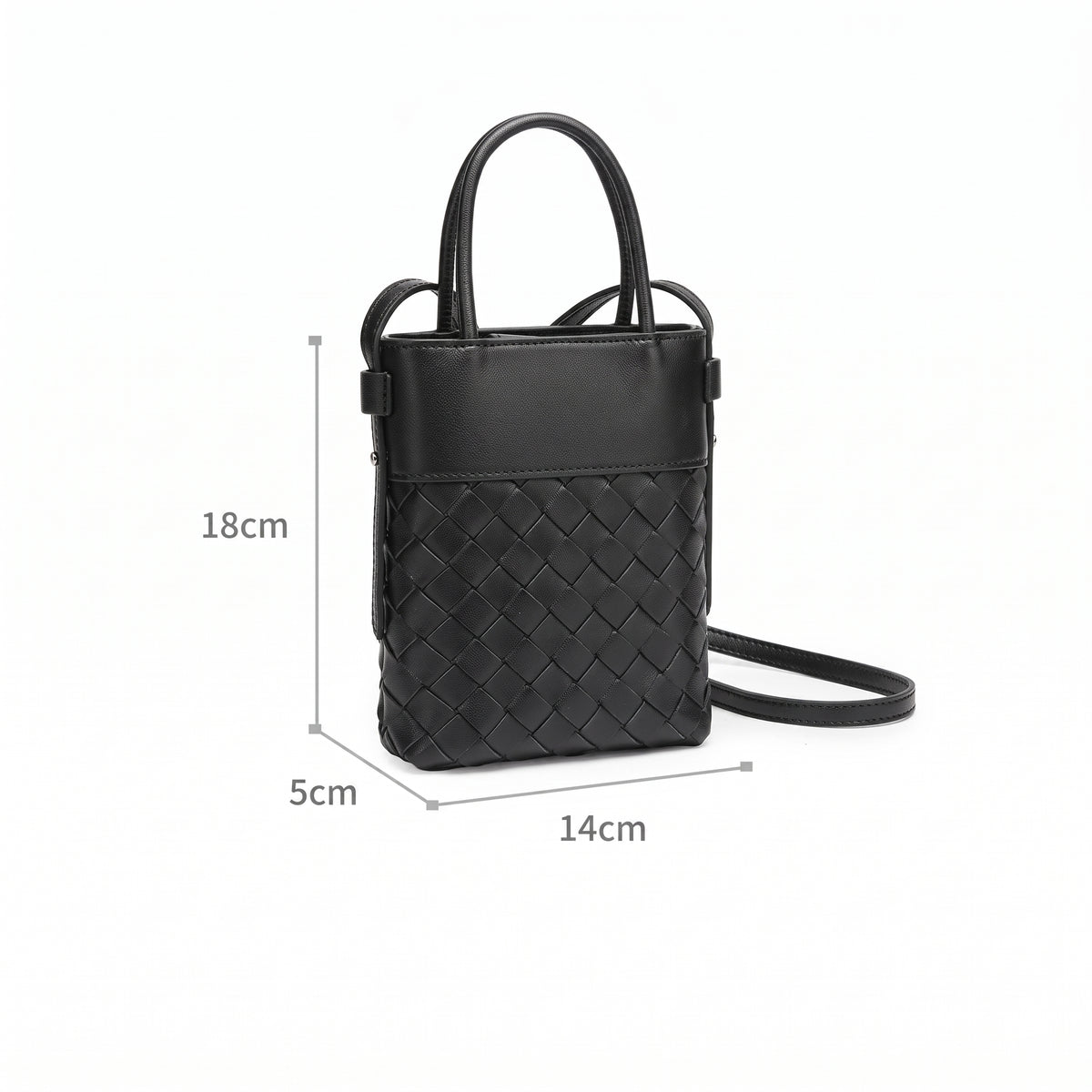 Mini borsa clutch artigianale intrecciata in vera pelle di agnello