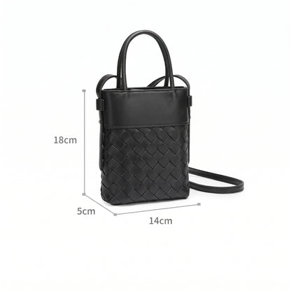 Mini borsa clutch artigianale intrecciata in vera pelle di agnello