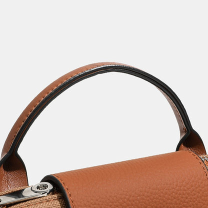 Bolso clutch bandolera de lona tejida con estampado clásico de cuadros británicos