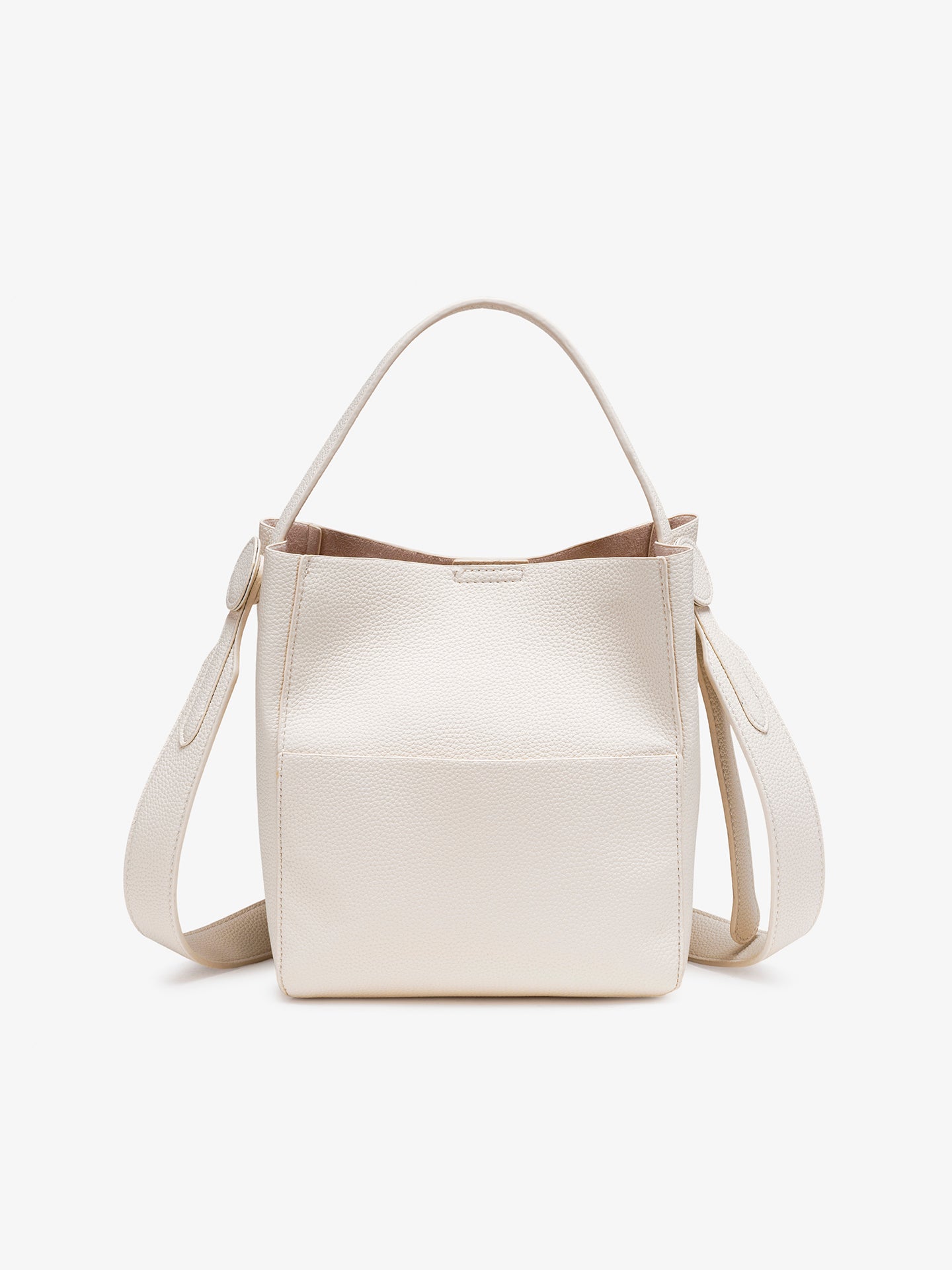 Supple Pebbled Vegan Eco-Leather Bucket Clutch Bag