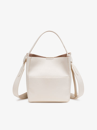 Supple Pebbled Vegan Eco-Leather Bucket Clutch Bag