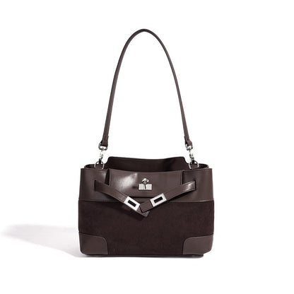 Slouchy Suede Genuine Leather Clutch Bag