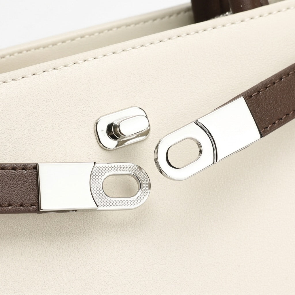 Elegante borsa Kelly a tracolla in vera pelle testurizzata