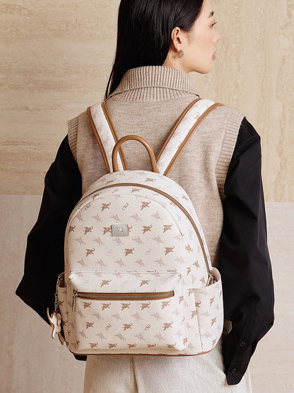 Zaino elegante e chic da spalla e pendolare con stampa di elefante volante