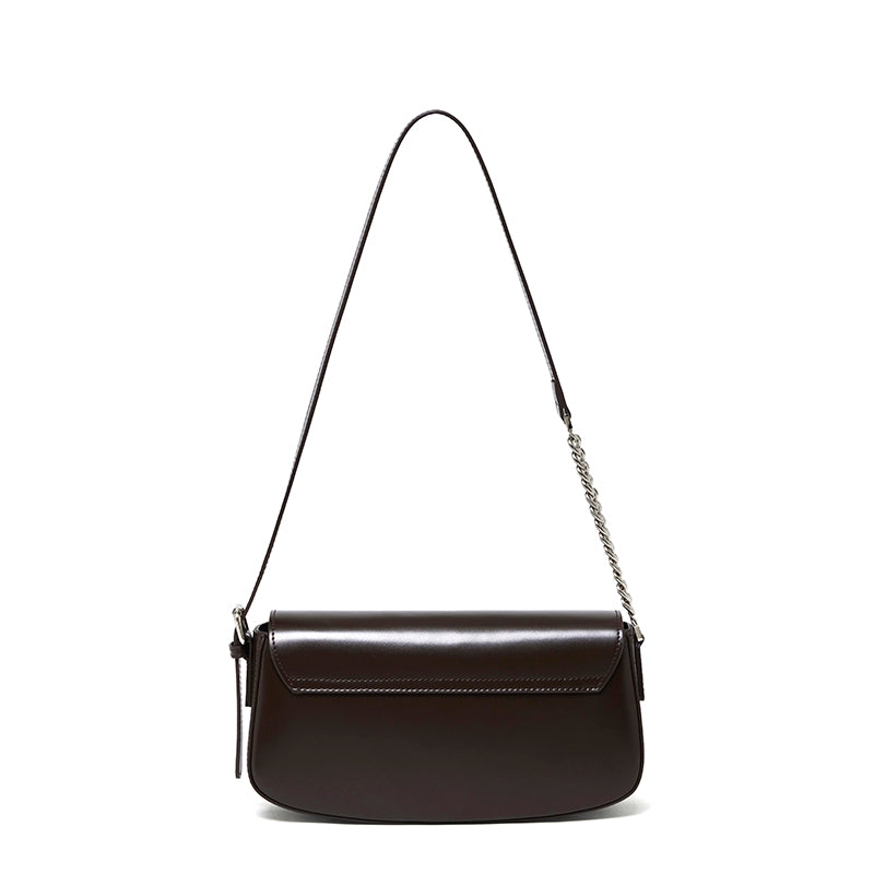 Minimalist Vintage Genuine Leather Baguette Saddle Bag