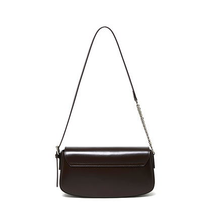 Minimalist Vintage Genuine Leather Baguette Saddle Bag